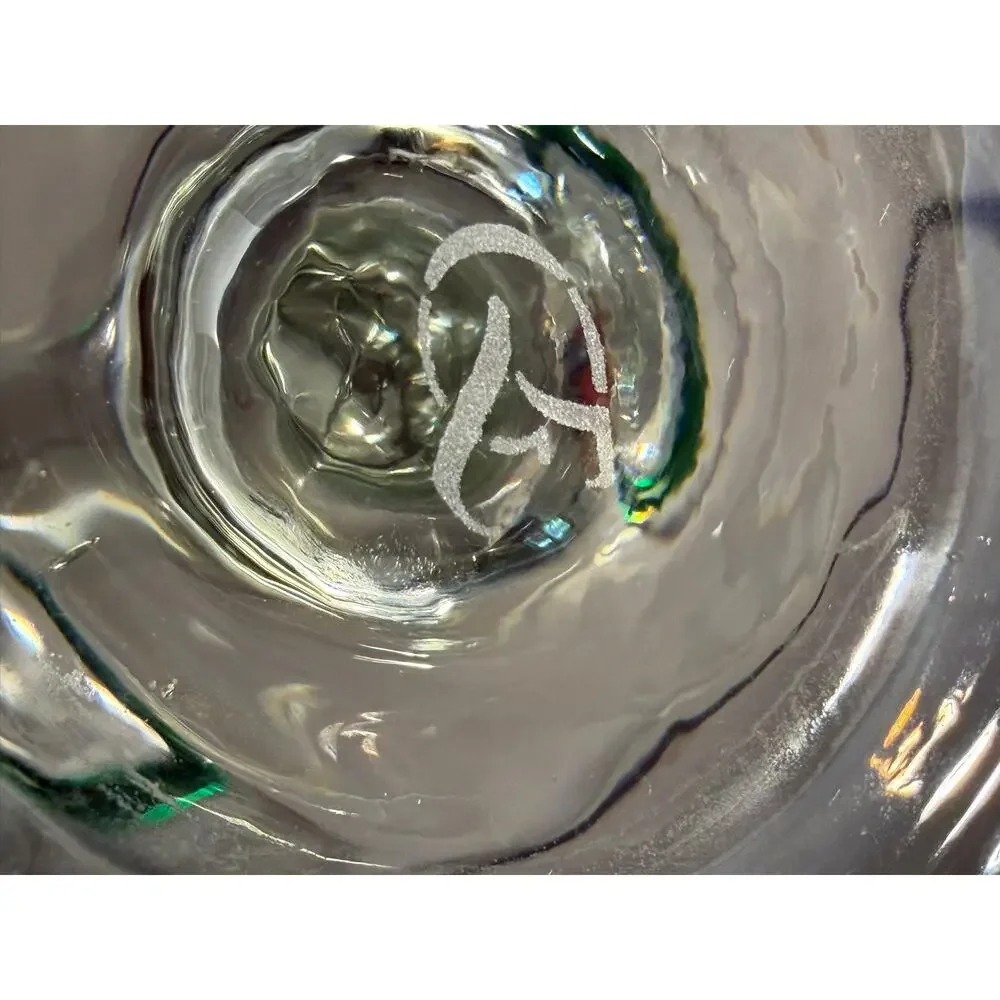 Vintage Eamon Glass Ireland Claddagh Hand Engraved 7.5